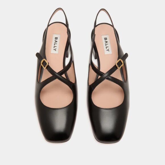 Bally Shoes - NWT and BOX Only tried on NEVER WORN Bally 30mm leather slingback pumps x-strap